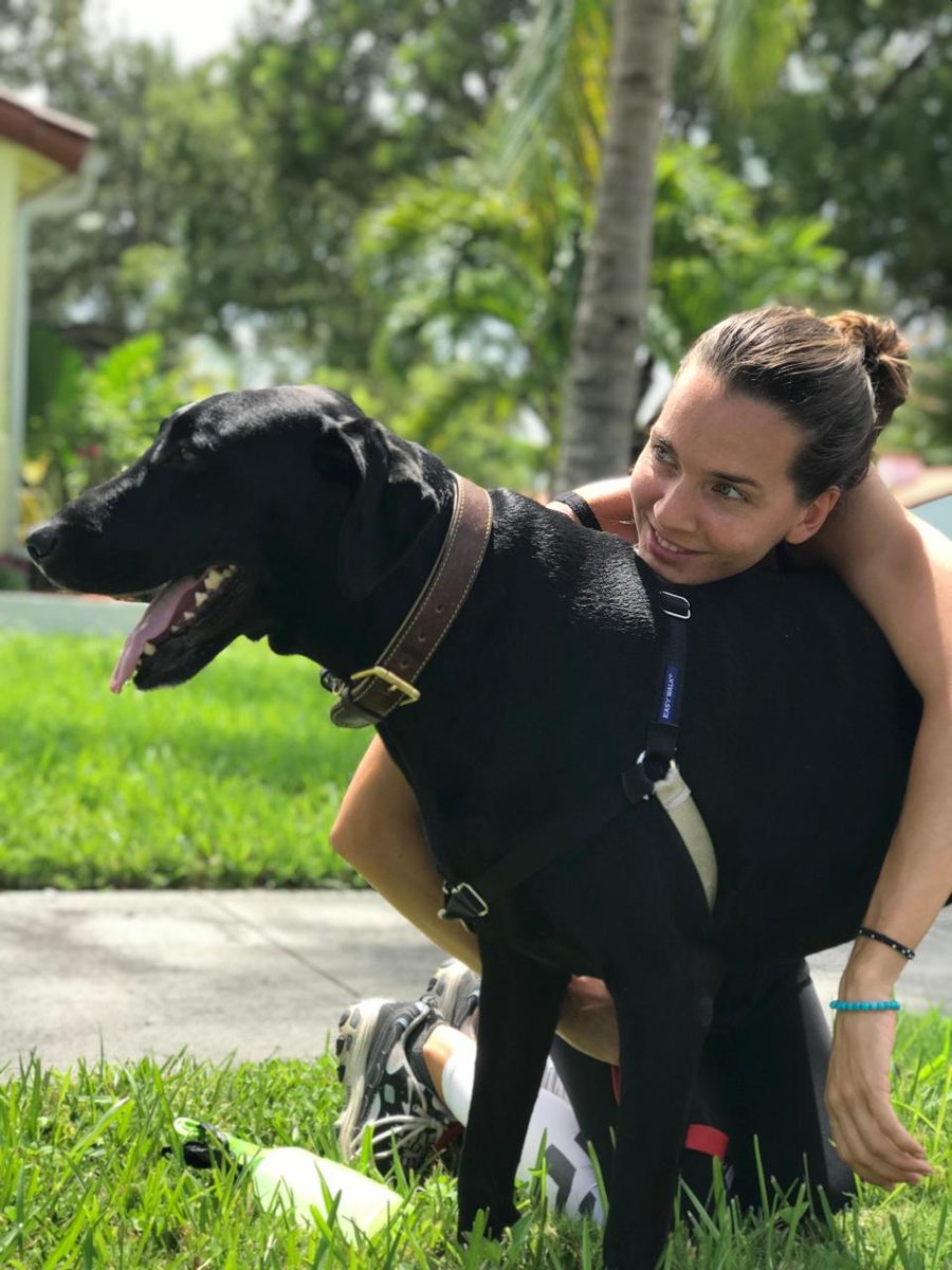 Kendra and her furry kids at The Caring Paws